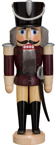 Seiffener Volkskunst Nussknacker Husar Esche aubergine, 28 cm hoch, original Erzgebirge SV 11312/7