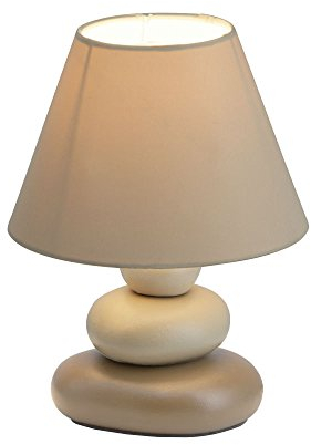 Brilliant Paolo Tischleuchte in Steinoptik, Keramik/Textil, H: 23 cm, D: 17 cm, braun 92907/20