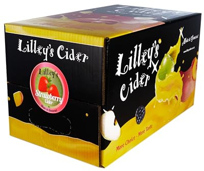 Lilley's Cider - Strawberry Cider 4% ABV - Sweet Juicy Strawberry with Crisp Apple Finish, Still Fruit Cider, Gluten-Free, Vegan, Ideal for Sharing - Bag in Box (10 Litres)