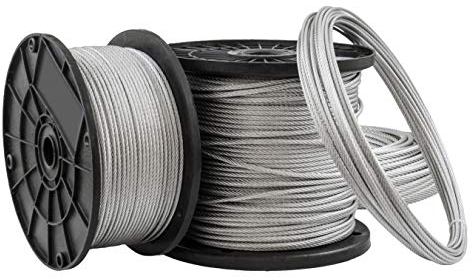 DQPP 5m acero cuerda de alambre 2mm galvanizado DIN 3055 6x7+FC