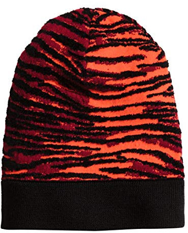 KENZO x H&M Wollmütze Beanie gemusterte Wollmix Mütze Orange Rot mit Tigerstreifen
