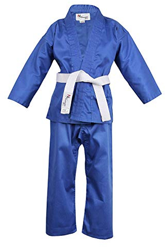 NORMAN Blue Children's Karate Suit Free White Belt Kids Karate suit (110cm)