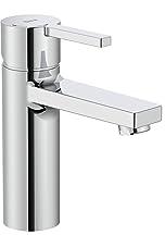 Roca Naia Grifería de lavabo con tecnología ColdStart, grifo monomando con enlaces de alimentación flexibles, mezclador de cuarto de baño con desagüe click-clack, fácil instalación, cromado A5A3296C00