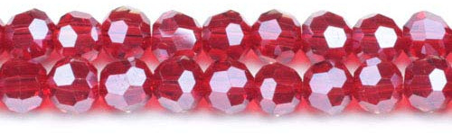 Dark Red Czech Crystal Faceted Round Beads 8mm Strand of 66+ Pieces for Jewellery Making and Crafting