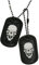 Graphotype™ Totenkopf Dogtags: 2 personalisierten Erkennungsmarken im Armeestil mit Kugelkette & Schalldämpfern