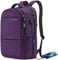 LAPACKER 15.6-17 inch Business Laptop Backpacks for Women Mens, Water Resistant Laptop Travel Bag with USB Charging Port, Lightweight College Students Notebook Computer Backpack - Purple