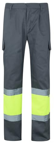Velilla 157 - Signalhose (Größe XL) Farbe grau und gelb fluoreszierend