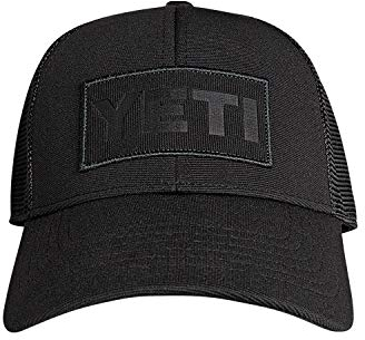 YETI schwarz auf schwarz Patch Trucker Hat