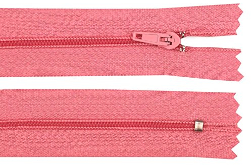 Schnoschi 10 Stück 18 cm Langer Spiralreißverschluss, Nicht teilbar, Altrosa, 3mm Laufschiene Reißverschluss