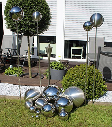 DECOLINE Edelstahl Deko-Kugel 1 Stück - Ø 10cm Silber gebürstet matt