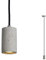 SSC-LUXon Design Pendelleuchte PIA aus Natur Beton, Textilkabel schwarz - mit dimmbarer LED GU10 Lampe 7W warmweiß Betonlampe