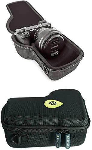 GOSCOPE Alpha Go Case – Kompakte Hartschalenhülle kompatibel mit Sony Alpha a5100, a6000, a6100, a6300, a6400, a6500, a6600, a7c, ZV-E10, Kameragehäuse mit Objektivgrößen 10-105 mm, passend für