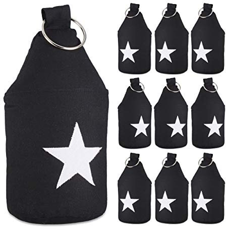 Relaxdays 10er Set Türstopper Stern, Türpuffer Stoff, Türsack Boden, extra hoch, mit Griff, dekorativ, HxD: 23 x 11 cm, schwarz