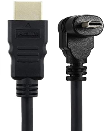 Chenyang Câble micro HDMI vers HDMI mâle HDTV coudé à 90 degrés 4K 60 Hz compatible avec téléphone portable, tablette et appareil photo