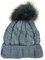 achti LOTTA coole uni Wintermütze mit Glitzer Effekt und großer Fell Bommel - warm gefüttert - (blau blaugrau)
