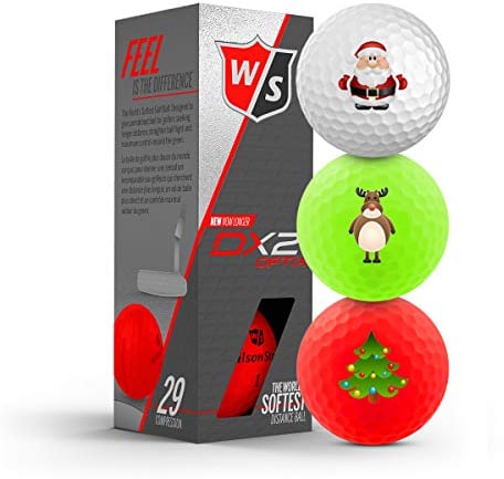 Birsppydgggd Wilson Staff DX2 Soft/Optix 2018 Weihnachten – 3er-Pack Weihnachtsgolfbälle