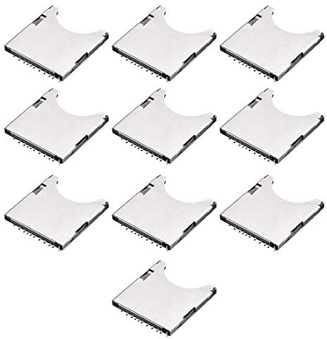 uxcell Lot de 10 supports à ressort pour carte mémoire SD type poussoir 10 broches