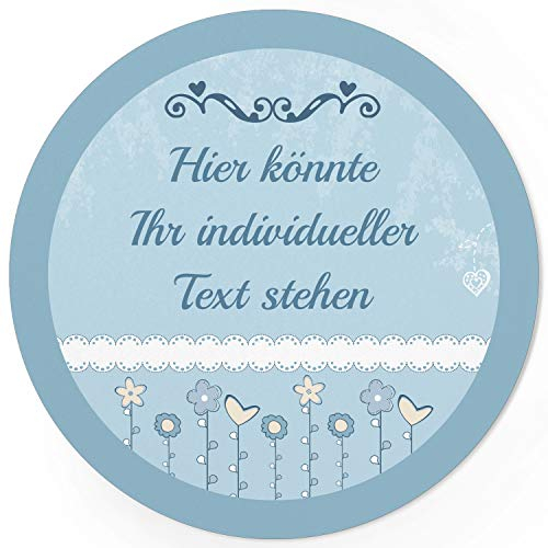 24 PERSONALISIERTE runde Etiketten mit Motiv: Hellblau - Ihre Aufkleber online selbst gestaltet, ganz individuell