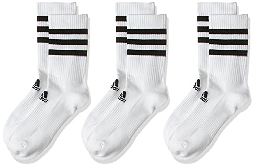 adidas 3 Paar 3-Streifen Cushion Crew Socken, White, M