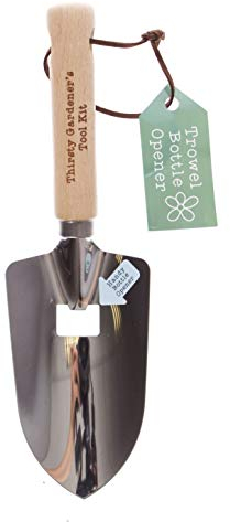 Boxer Gifts GC1303 Thirsty Gardener's Tool Kit' Novelty Trowel Bottle Opener | Sturdy Wooden Handle | Gift for Grandad Dad Him, Silver