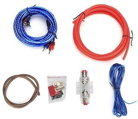 Qiilu Kit cavo amplificatore, kit di gioco in lega di zinco in lega di 10GA Auto subwoofer