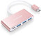 LENTION 4-in-1 Hub USB C con 3 USB 3.0, Ricarica Rapida PD 100W, Adattatore per MacBook Pro 2024-2016, Mac Air, iPad Pro Air, iPhone 16 Plus Pro Max, Surface Pro 9 (C13se, Oro Rosa)