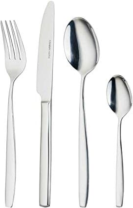 KHG Besteckset 24 tlg für 6 Personen, Edelstahl 18/0 Rostfrei & Langlebig Essbesteck für jeden Anlass 6x Gabel, 6x Messer, 6x Löffel & 6x Teelöffel Modell 711
