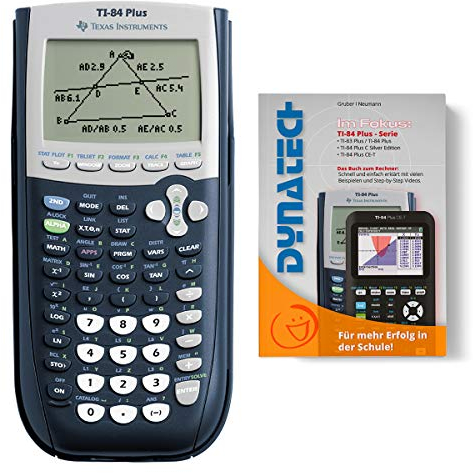 Texas Instruments TI-84 Plus Taschenrechner mit hilfreichem Arbeitsbuch - Texas Taschenrechner TI 84 Plus Edition Grafikrechner + Buch mit Anwendungshilfe + Händlergarantie Premium