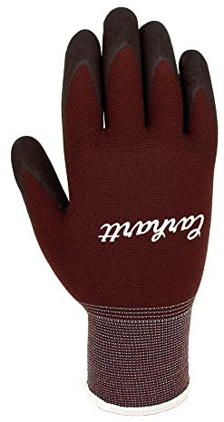 Carhartt womens Foam Latex Glove, Deep Wine, Medium