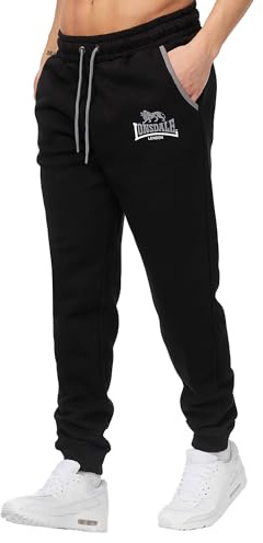 Lonsdale Herren-Jogginghose aus Baumwolle,Freizeithose in normaler Passform | Weiches Fleecefutter, elastischer Kordelzug in der Taille, Bündchen an den Beinenden, Sweathose für Sport,Reisen & den Alltag