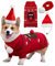 Aurueda Hundepullover Weihnachten Winter Warmer Haustier Weihnachtspullover Elch Strickpullover Hundebekleidung Winterpullover für kleine mittelgroße große Hunde Welpen Rot, Größe M