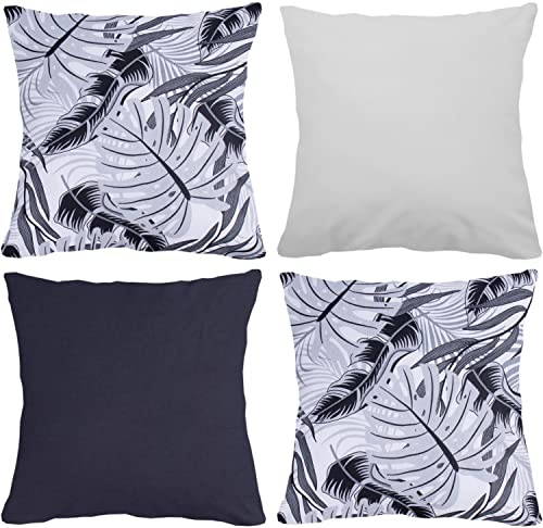 Amilian 4er Set; Dekokissen mit Füllung, Dekoratives Kissen; Zierkissen mit Kissenbezug; Kopfkissen; Sofakissen für Schlafzimmer, Wohnzimmer, Kinder Deko, Kissenhülle 50x50 cm 20x20 inch; Set 19