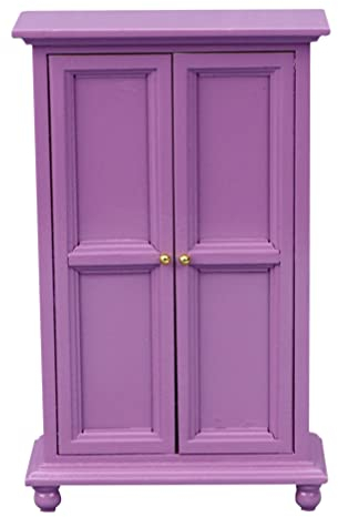 ibasenice Retro Möbel Puppenschrank M?belgarderobe Kleidungs ??Organizer 1: 12 Offener Garderobe Schrank Ornament Geschenke Retro Möbel Retro Möbel Holzspielzeug