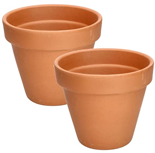 Kotarbau® Set di 2 vasi in terracotta con bordo 17 cm, per interni ed esterni, vaso per piante, per balcone o giardino, ceramica non smaltata