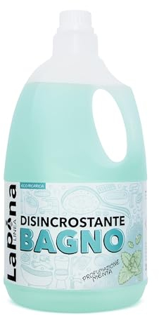 LaPina Disincrostante Bagno, rimuove velocemente il calcare e le incrostazioni e ne ostacola la riformazione (profumzione MENTA ECORICARICA 2L)