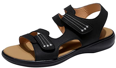 Dasongff Sandales Femme Été Confortable Large Sandales Gladiateur Été Légères Chaussures Semelle Fin Nu Pieds Été Confortable Chaussures de Plage Les Femme Sandales