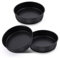 HaWare 6 inch Cake Tin, Non-Stick Stainless Steel Round Baking Pan Set of 3, Small Birthday Wedding Layer Cake Tins for Baking Roasting Serving, Healthy & Non-Toxic, Rust Resistant (16cm, Black)