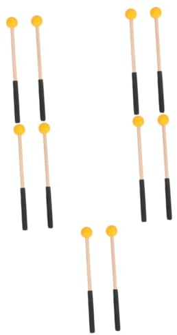 ABOOFAN 5paare Holzschlägel Für Marimba Und Xylophon Gummihammer Für Percussion-instrumente Ergonomischer Griff Für Anfänger Und Vielseitig Einsetzbar