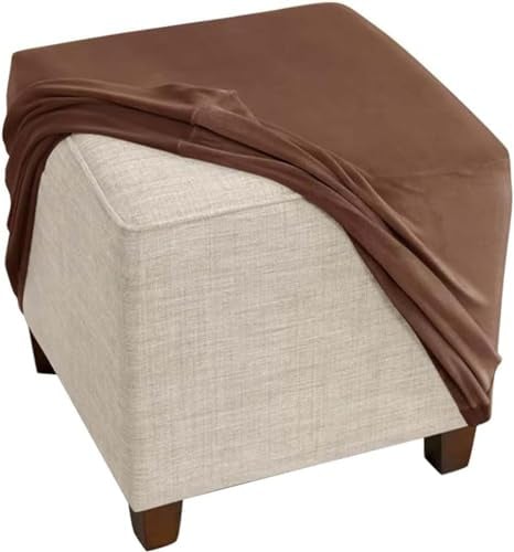 Fußhocker Bezug Ottomane Quadratisch Schonbezug Hockerbezug 60x60 /40x40 Stretch Samt Husse für Fußhocker Ottomanischer Hocker-Bezug Überzug Hocker Protector Waschbar ( Color : #11 , Size : 50x50cm/20