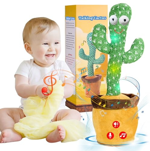 JAKCJFII - Giocattoli per bambini a forma di cactus parlanti, regali per bambini, ragazze, giocattoli per cantare imitando la registrazione, ripete quello che dici, viene fornito con 120 canzoni