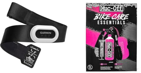 Garmin HRM- Brustgurt, Aufzeichnung von Herzfrequenzwerten, ANT+ und BLE & Muc-Off MUC936 Fahrrad Essentials Kit, Mehrfarbig, Standard