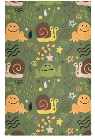 Yuiboo Paños de cocina de Navidad, paños de cocina para secar platos, toallas de mano, toallas de cocina, decorativas, divertidas, ranas, caracol, tejido verde, esenciales, campestre, 28 x 18 pulgadas