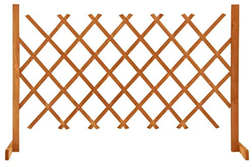 Gecheer Clôture en Treillis de Jardin Orange 120 x 90 cm Bois de Sapin, Support pour Plantes Grimpant Décoration pour Terrasse, Arrière-Cour, Balcon, Extérieur