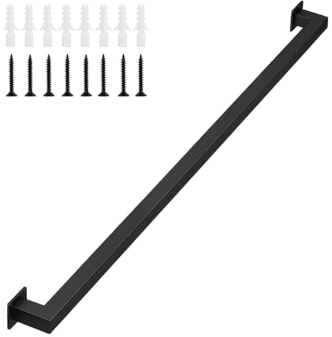 Gorssen 120cm Pasamanos industriales de Escalera de Tubo de Hierro Forjado Negro, pasamanos Antideslizantes de Seguridad para niños Mayores, pasamanos Interiores y Exteriores multifunción