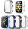 vicihoho 6 Pezzi Cover Compatibile con Apple Watch Series 6/5/4/SE 40mm, iWatch Case Protettore Schermo e Pellicola Protettiva Custodia,(Trasparente&Argento&Bianco&Nero&Blu Mezzanotte&Blu)