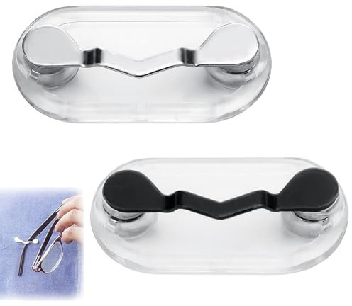 Magnetischer Brillenhalter, 2 Stück, Edelstahl, magnetischer Brillenhalter, tragbare Brillenclips, Ausweishalter, Brillenhaken zur Befestigung an Kleidung für Brillen, Sonnenbrillen, Kopfhörer