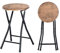 ZZINOKE Klapphocker 2er-Set, Kein Zusammenbau Erforderlich, 30×30×46cm,Tragbarer Klapphocker für Küche, Balkon, Garten und im Freien (Vintage Braun und Schwarz)