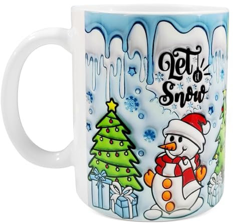 MeYuxg Taza Navidad, 350 ml Tazas de Cafe, Tazas Navideñas Personalizadas, Taza Ceramica, Taza Te con Asa, Tazas per Uomini, Donne e Bambini (02)