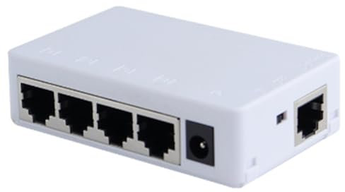 Junterone 4 Port POE Extender 100Mbps 1 in 4 Out 250 Meters Network Switch Repeater IEEE802.3af/At for PoE Switch NVR IP Camera