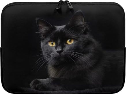 Showudesigns Black Cat - Custodia per computer portatile da 10 pollici, per amici, tablet, notebook, antiurto, impermeabile, viaggi, lavoro, scuola, lavoro, attività all'aperto